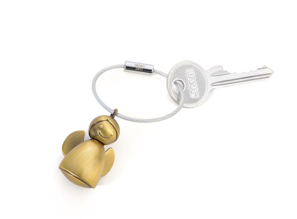 Llavero Troika ángeles guardianes. Color oro antiguo3