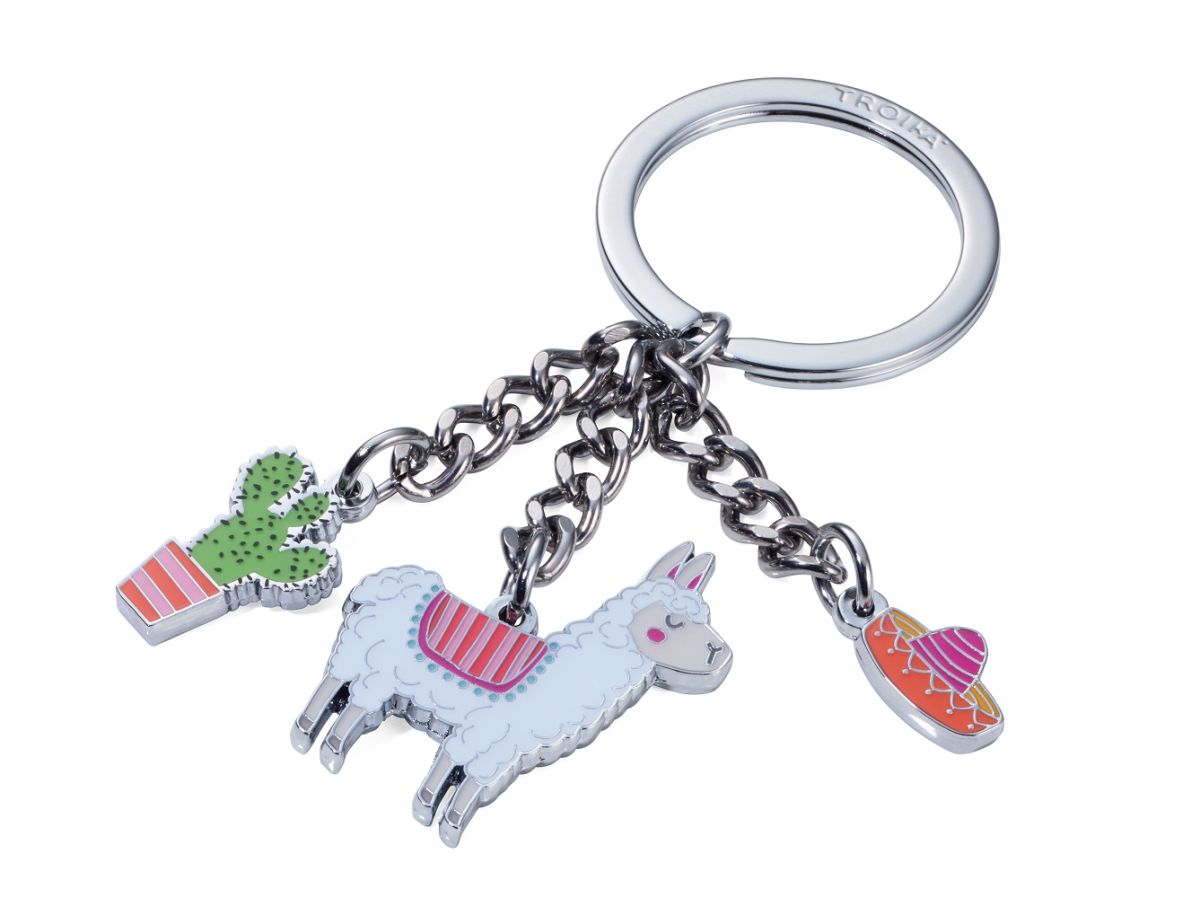 Llavero Troika con 3 dijes( alpaca, cactus y sombrero)5