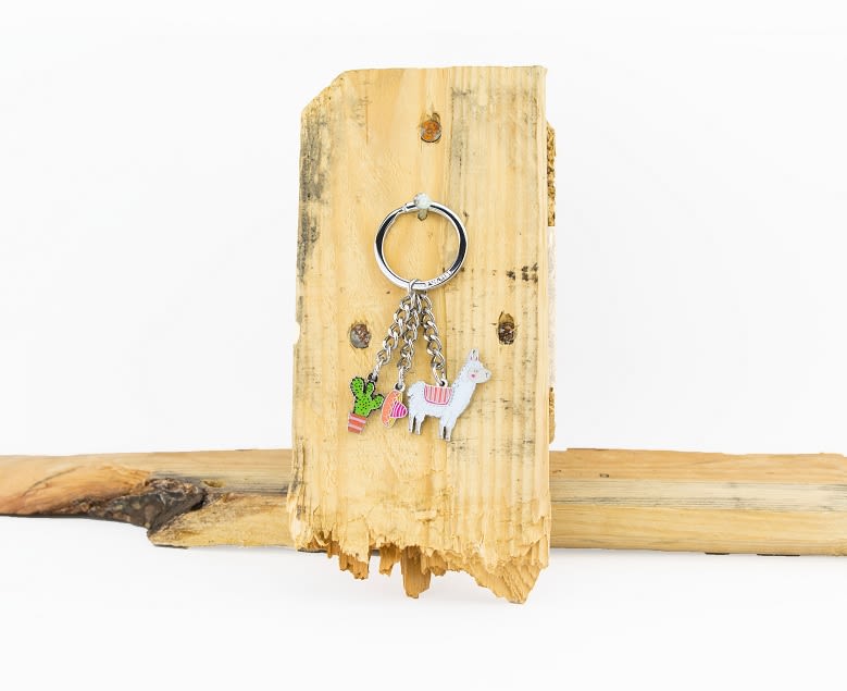 Llavero Troika con 3 dijes( alpaca, cactus y sombrero)7
