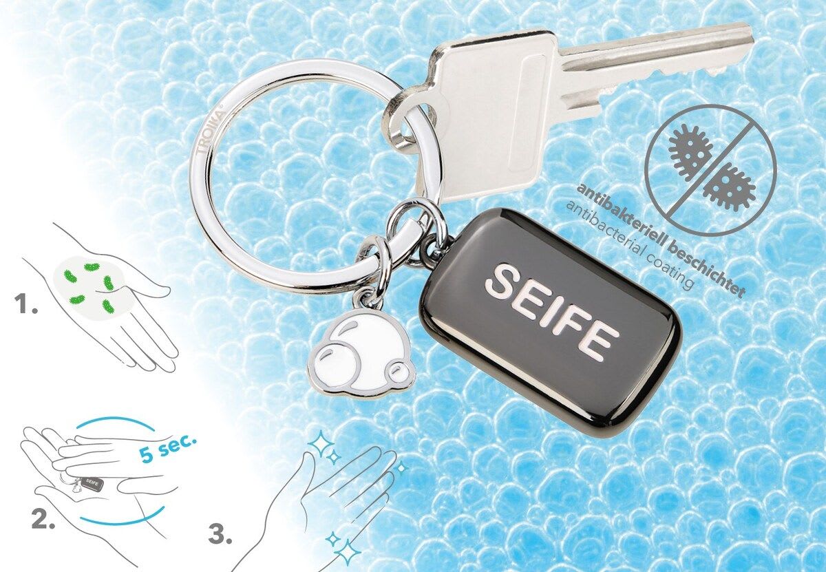 Llavero Troika antibacteriano metal brillante multicolor4