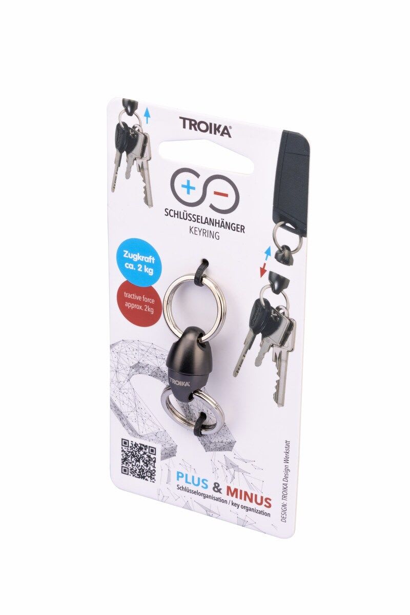 Llavero Troika 2 imanes metal fundido. Gris3