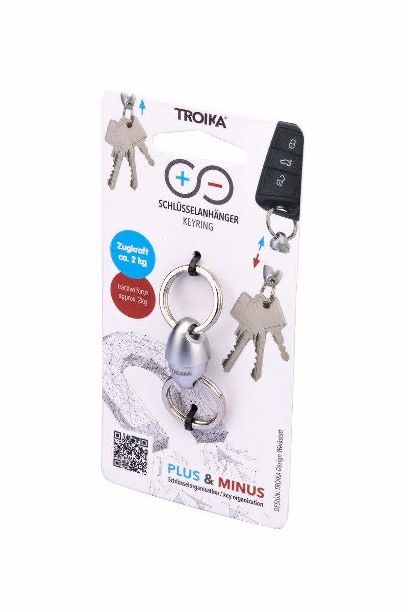 Llavero Troika 2 imanes metal fundido. Plateado4