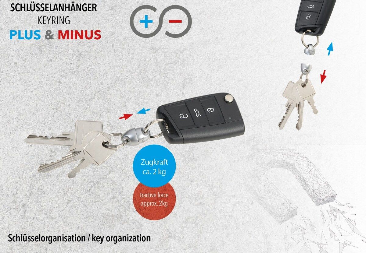 Llavero Troika 2 imanes metal fundido. Plateado3