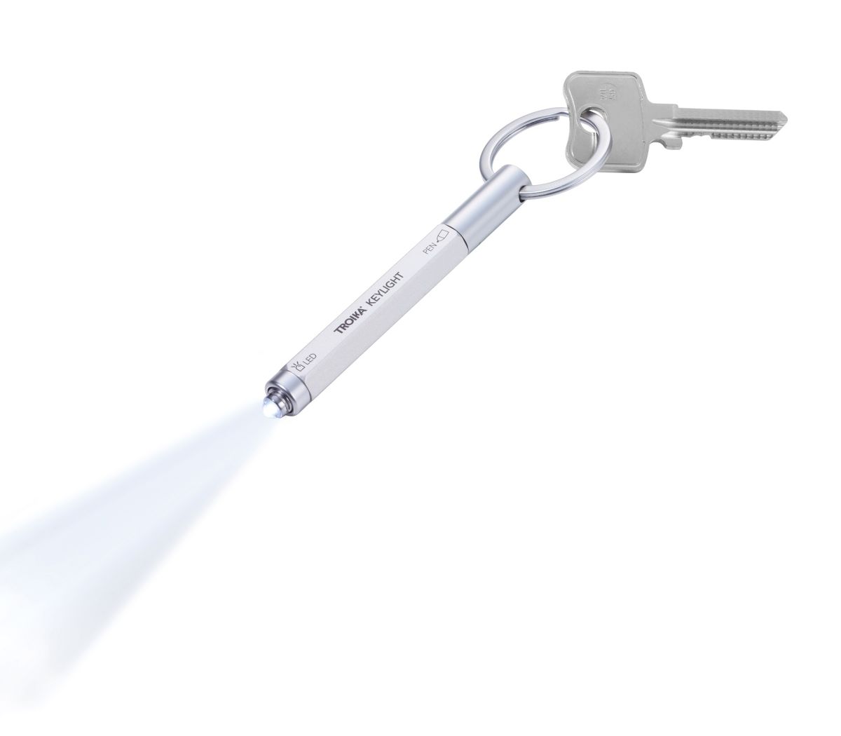 Llavero Troika linterna y micro-bolígrafo multitarea CONSTRUCTION2