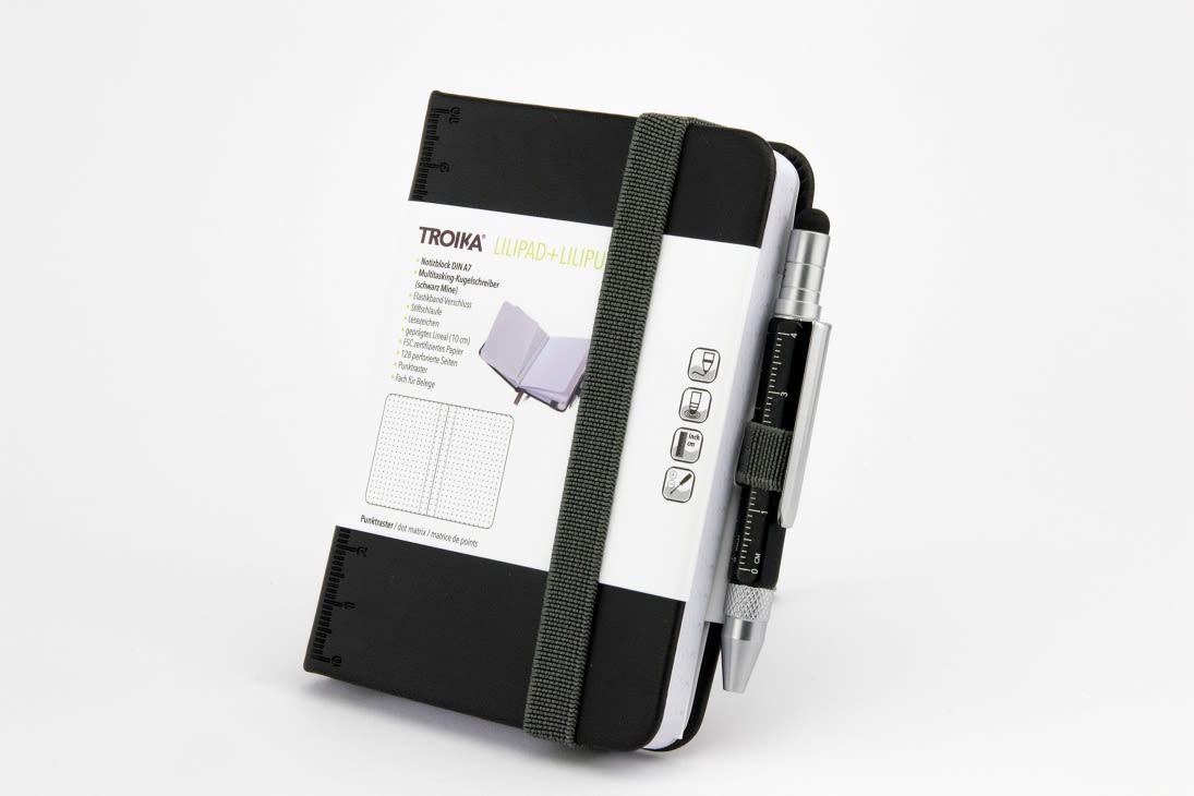 Bloc de notas Troika  DIN A7 incl. Bolígrafo y cuero sintético2