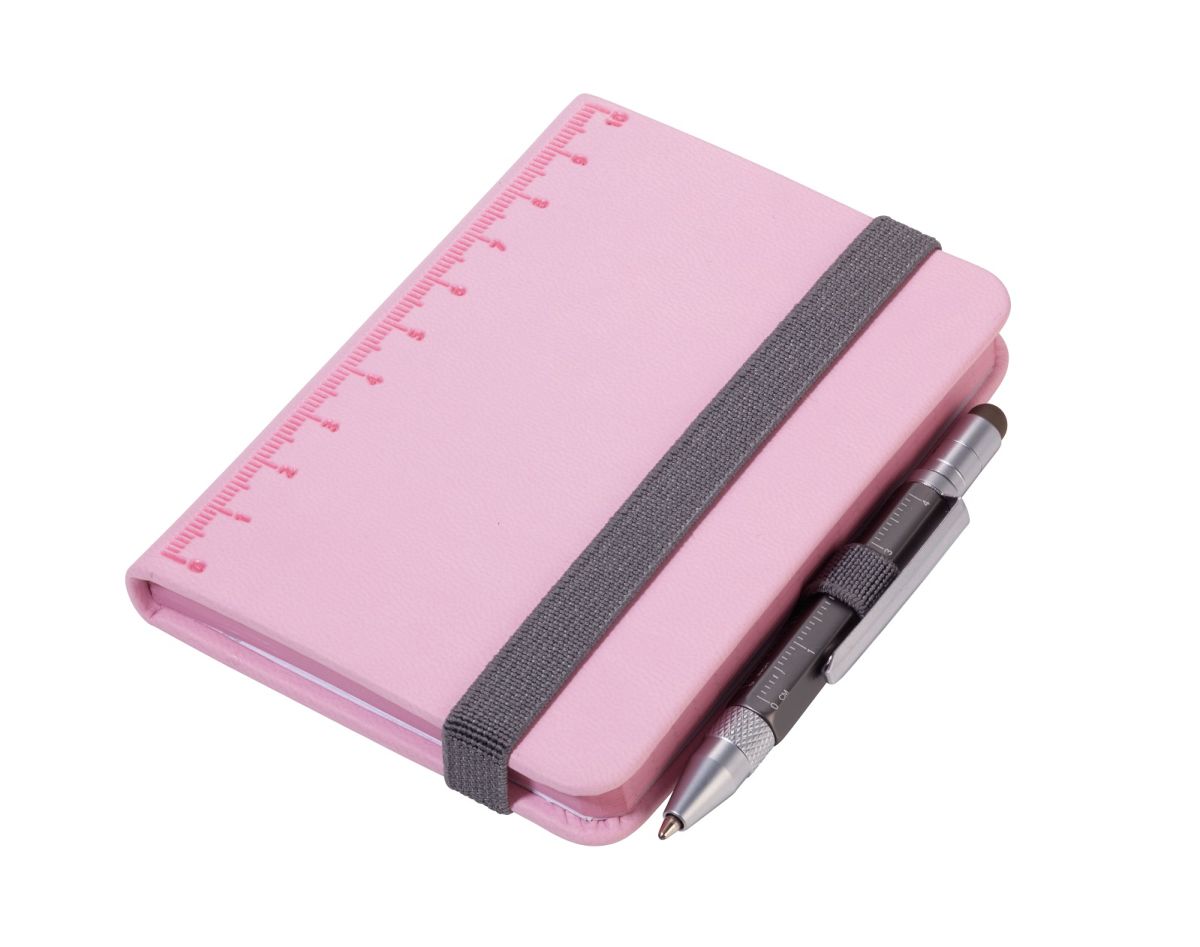 Bloc de notas Troika DIN A7 + regla en relieve (10 cm)1