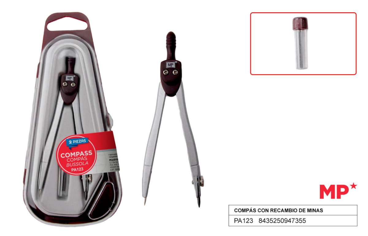 Compas Economico 2 Piezas Color Café1