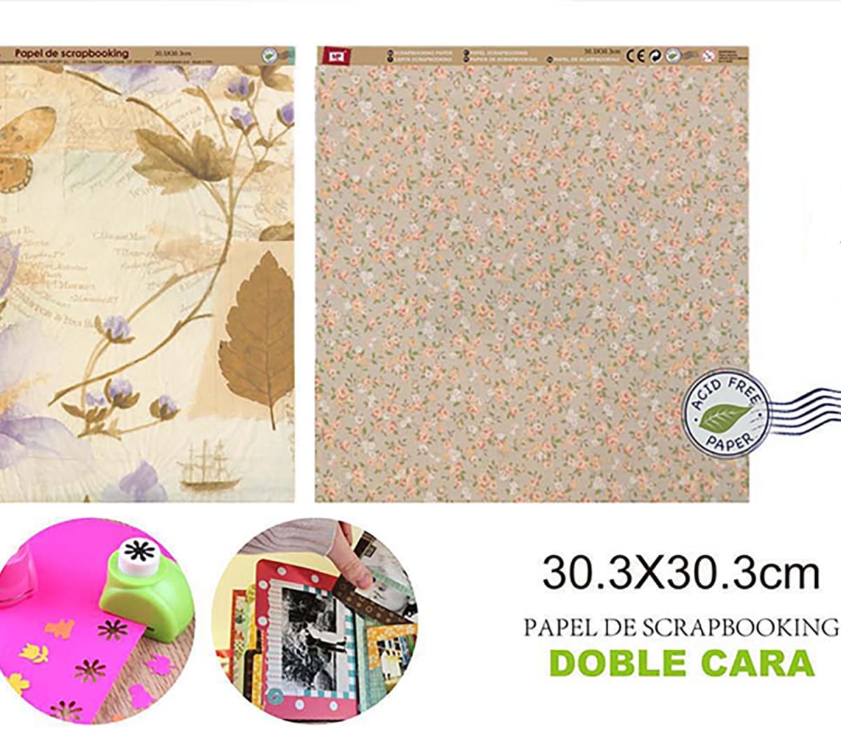 Papel De Scrapbooking Doble Cara Flores/Jardin 30.3X30.3Cmdo1