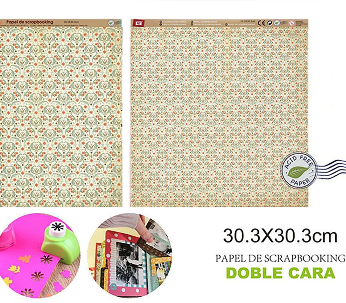 Papel De Scrapbooking Doble Cara Flores Antiguas 30.3X30.3Cm1
