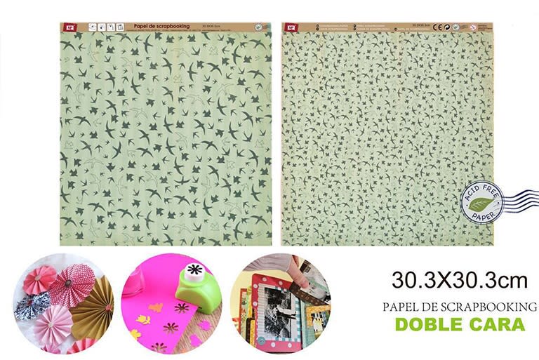 Papel De Scrapbooking Doble Cara Aves Variadas 30.3X30.3Cmdo1