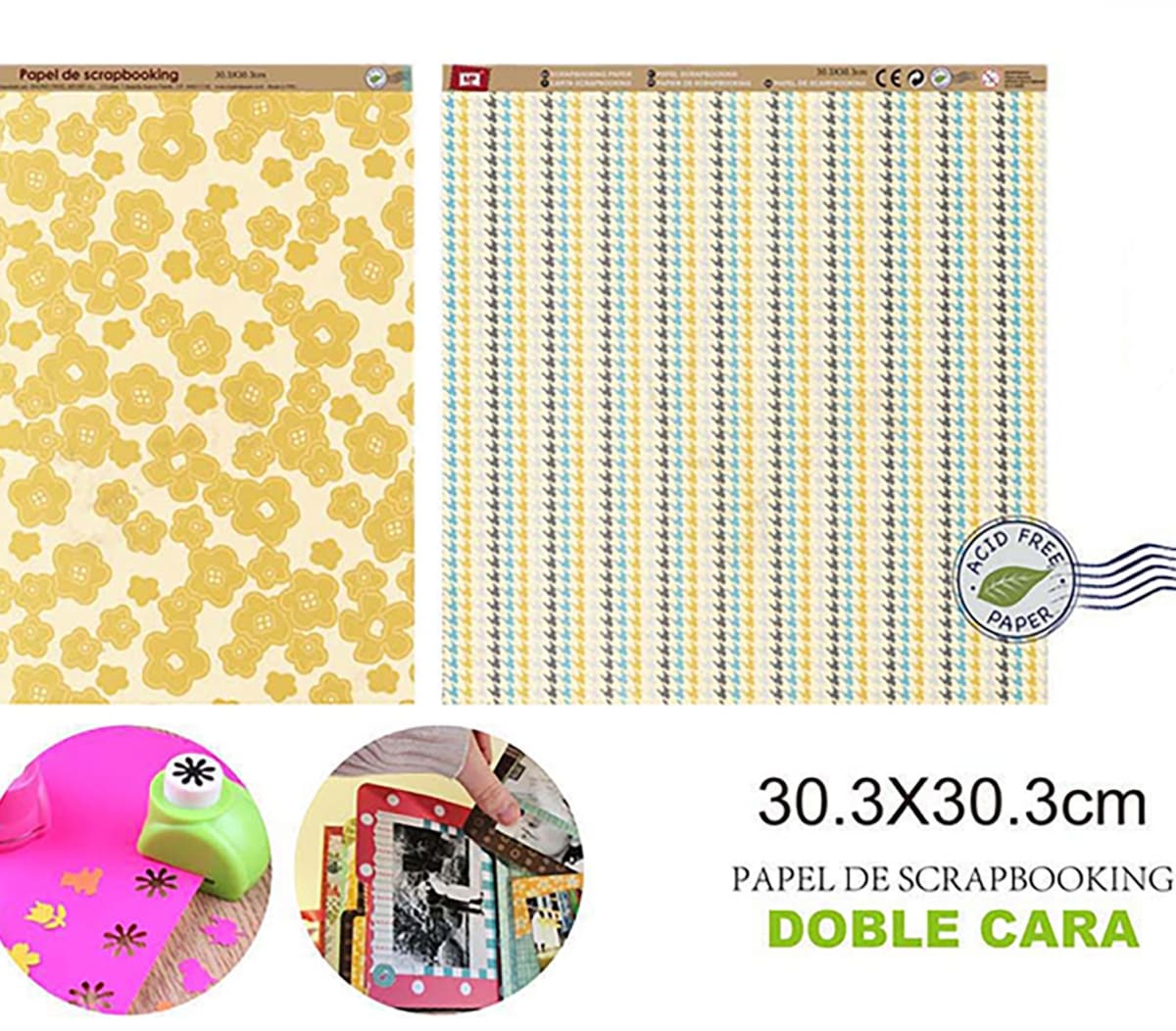 Papel De Scrapbooking Doble Cara Diseños Antiguos 1