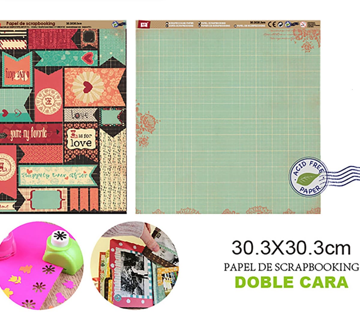 Papel De Scrapbooking Doble Cara Sticker/Antiguedades 1