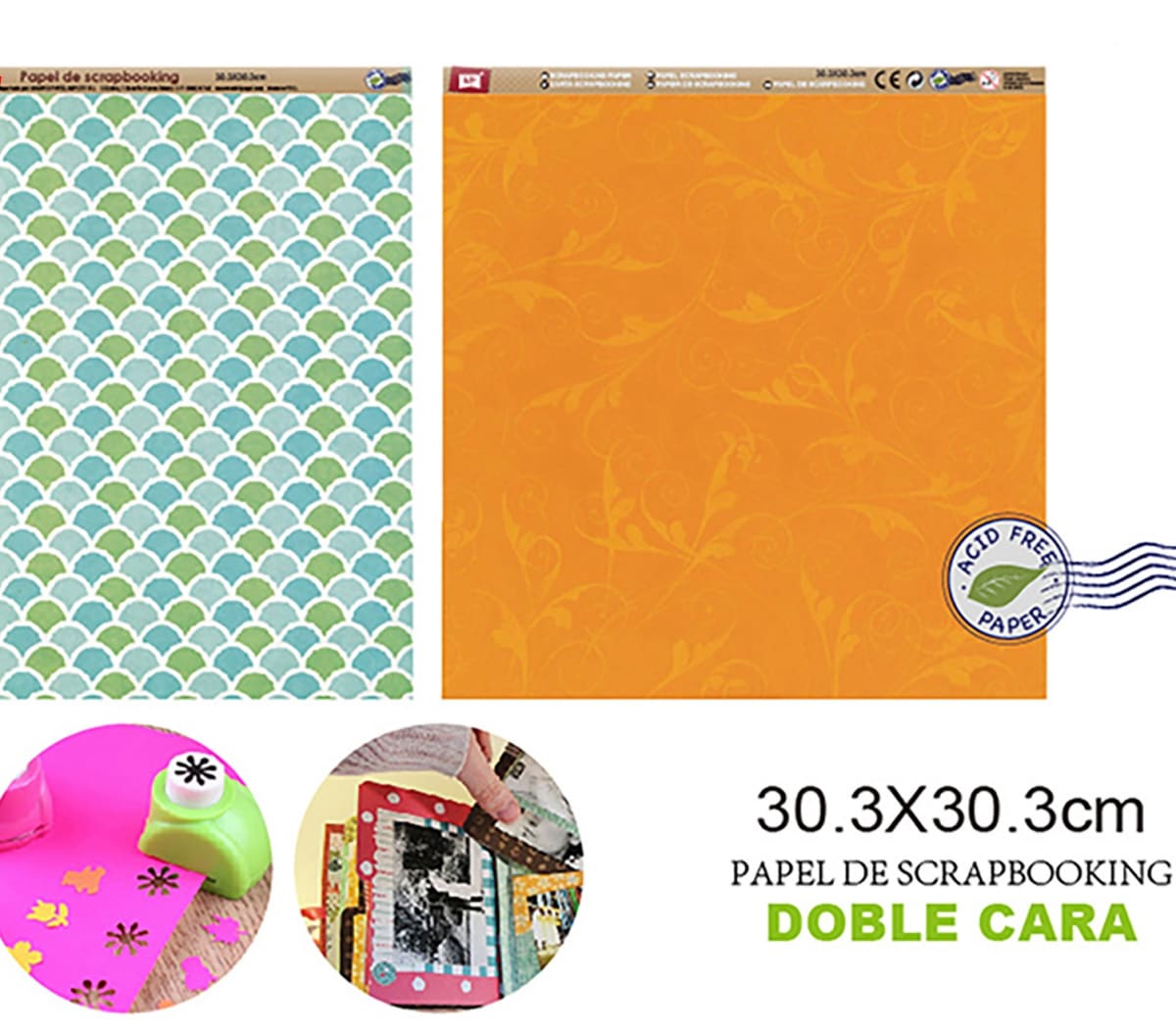 Papel De Scrapbooking Doble Cara Antigüedad/Copitos 1