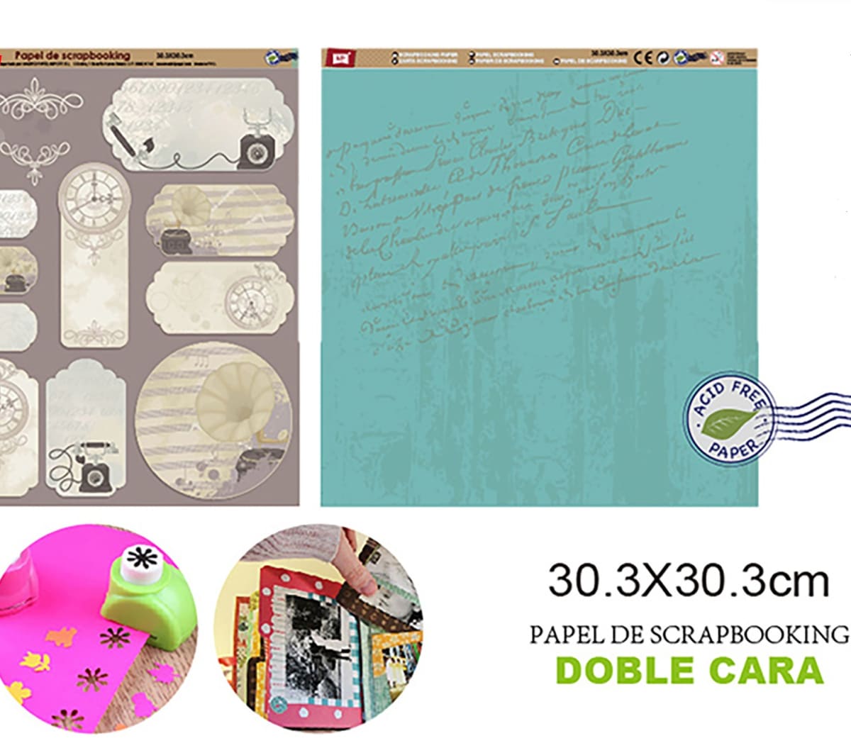 Papel De Scrapbooking Doble Cara Notas/Accesorios 1