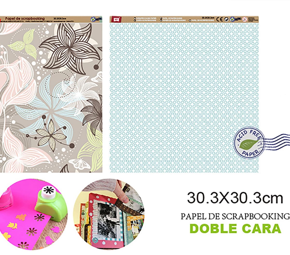 Papel De Scrapbooking Doble Cara Circulo/Mandalas 1