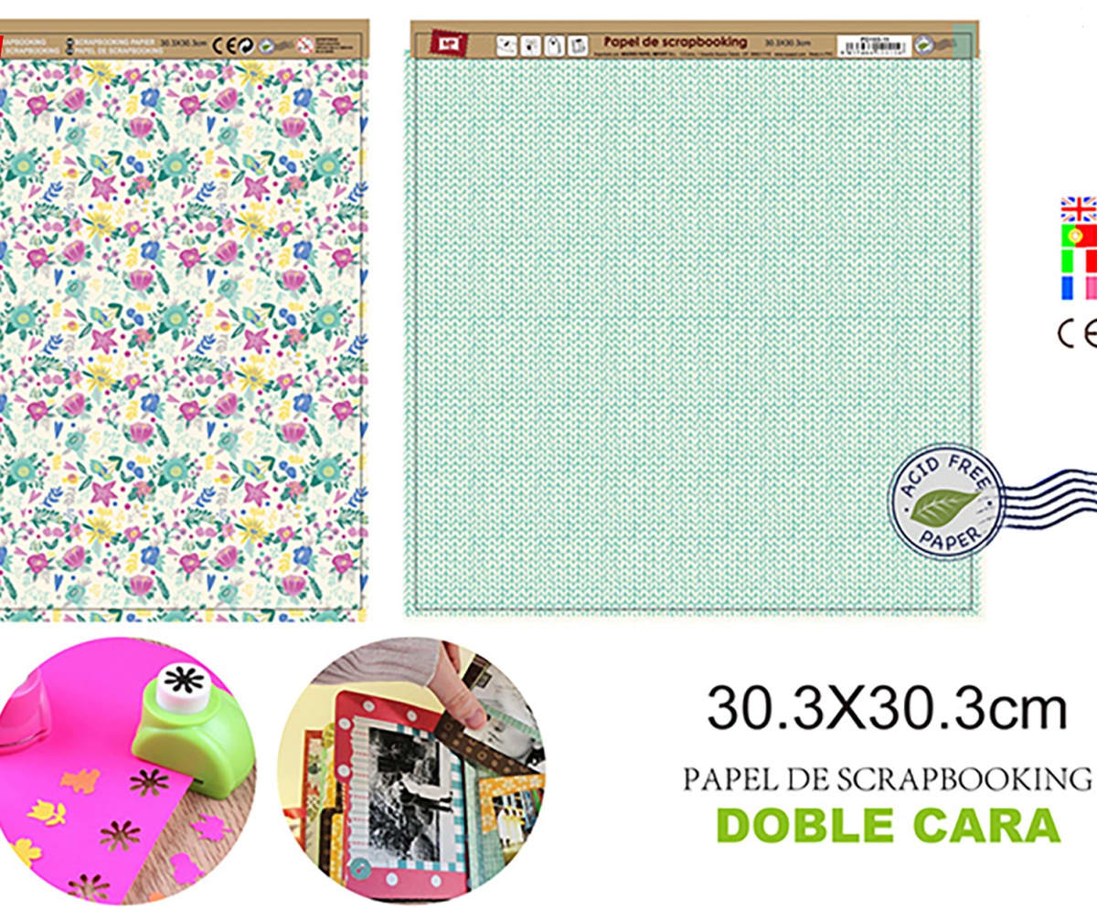 Papel De Scrapbooking Doble Cara Ramillete/Tejidos 1