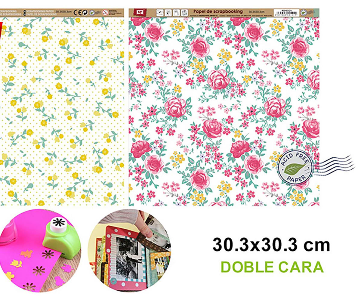 Papel De Scrapbooking Doble Cara 30.3X30.3Cm Marca Madrid Papel Color Variado(MP)1