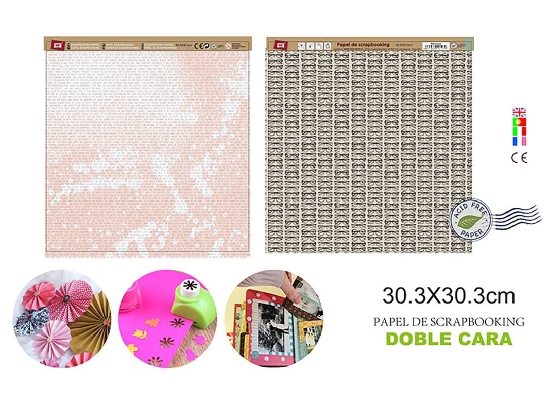 Papel De Scrapbooking Doble Cara Anteojos/Letras 30.3X30.3Cm1