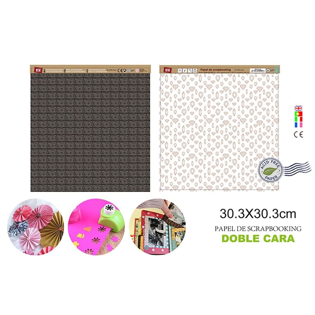 Papel De Scrapbooking Doble Cara Camara/Diamantes 1