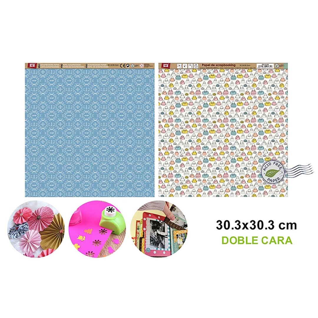 Papel De Scrapbooking Doble Cara Bolsos/Copitos 30.3X30.3Cm1