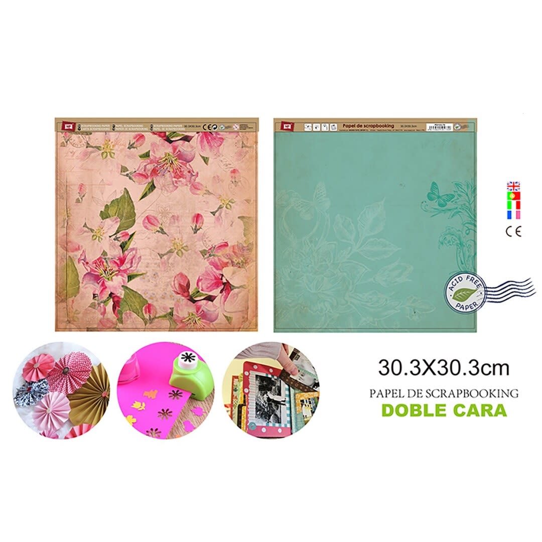 Papel De Scrapbooking Doble Cara Jardines 30.3X30.3Cmdo1