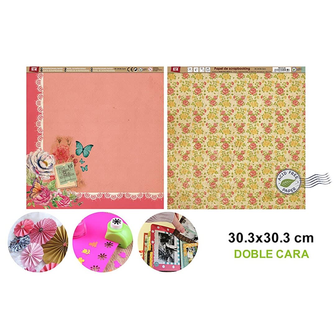 Papel De Scrapbooking Doble Cara Ramilletes/Ventanales 1
