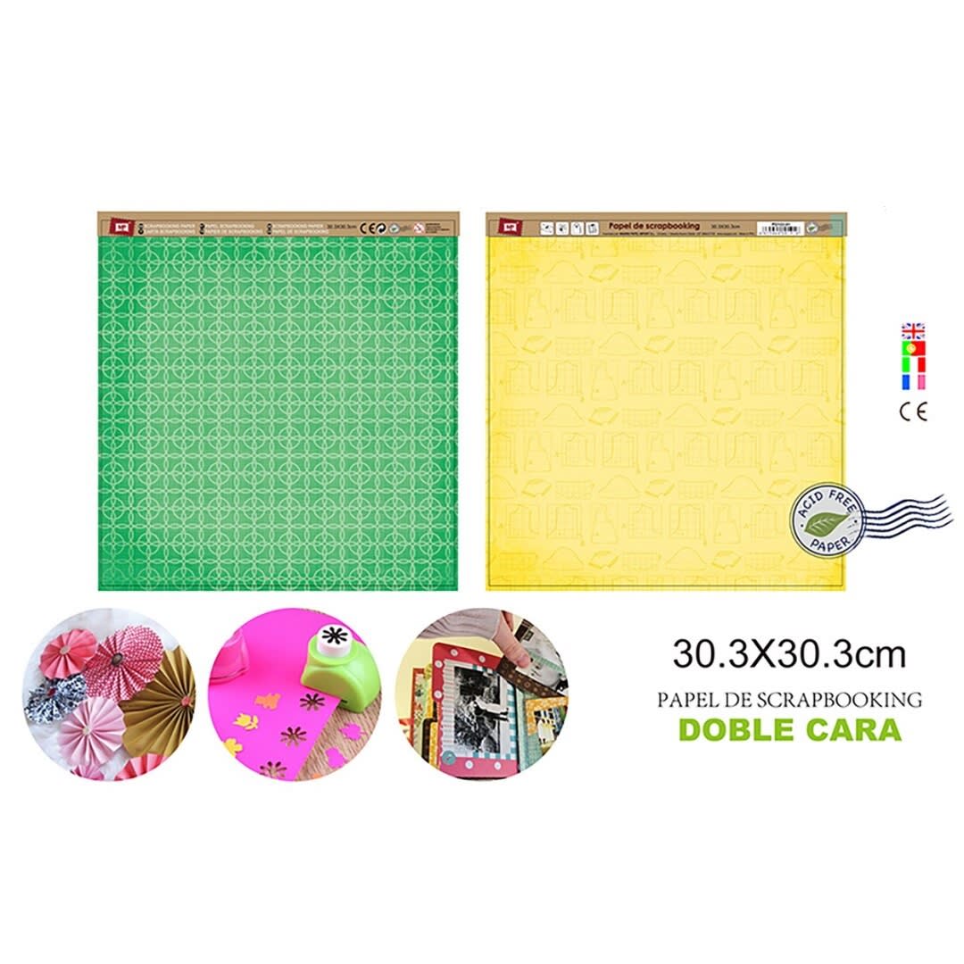 Papel De Scrapbooking Doble Cara Circulos/Moldes 30.3X30.3Cm1