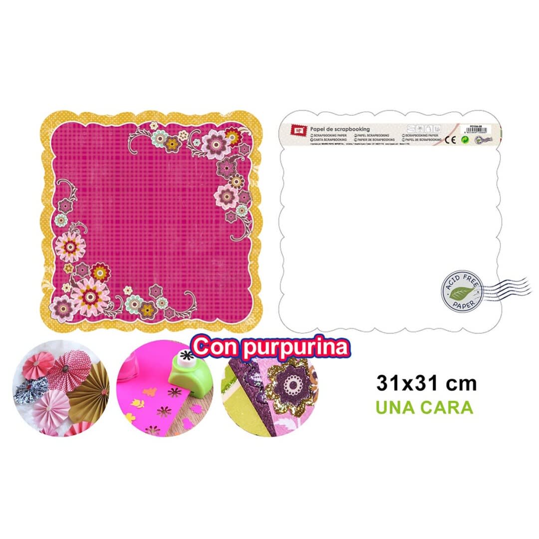 Papel De Scrapbooking Doble Cara Decoracion Con Glitter d1