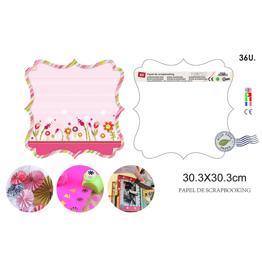 Papel De Scrapbooking Bordes con Jardin 30.3X30.3Cmdo1