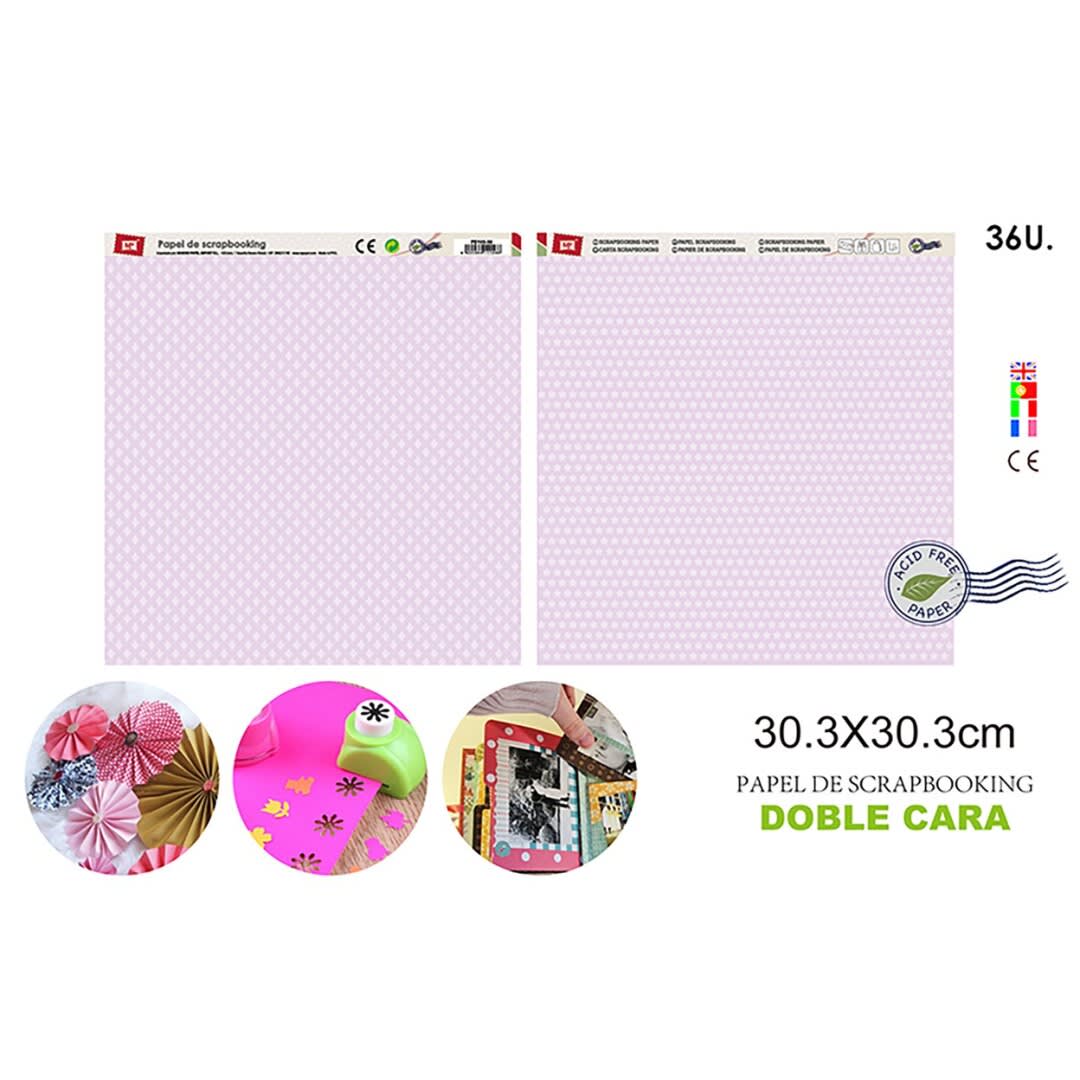Papel Scrapbooking Doble Cara Estrellas Surtidas  Verde Past1