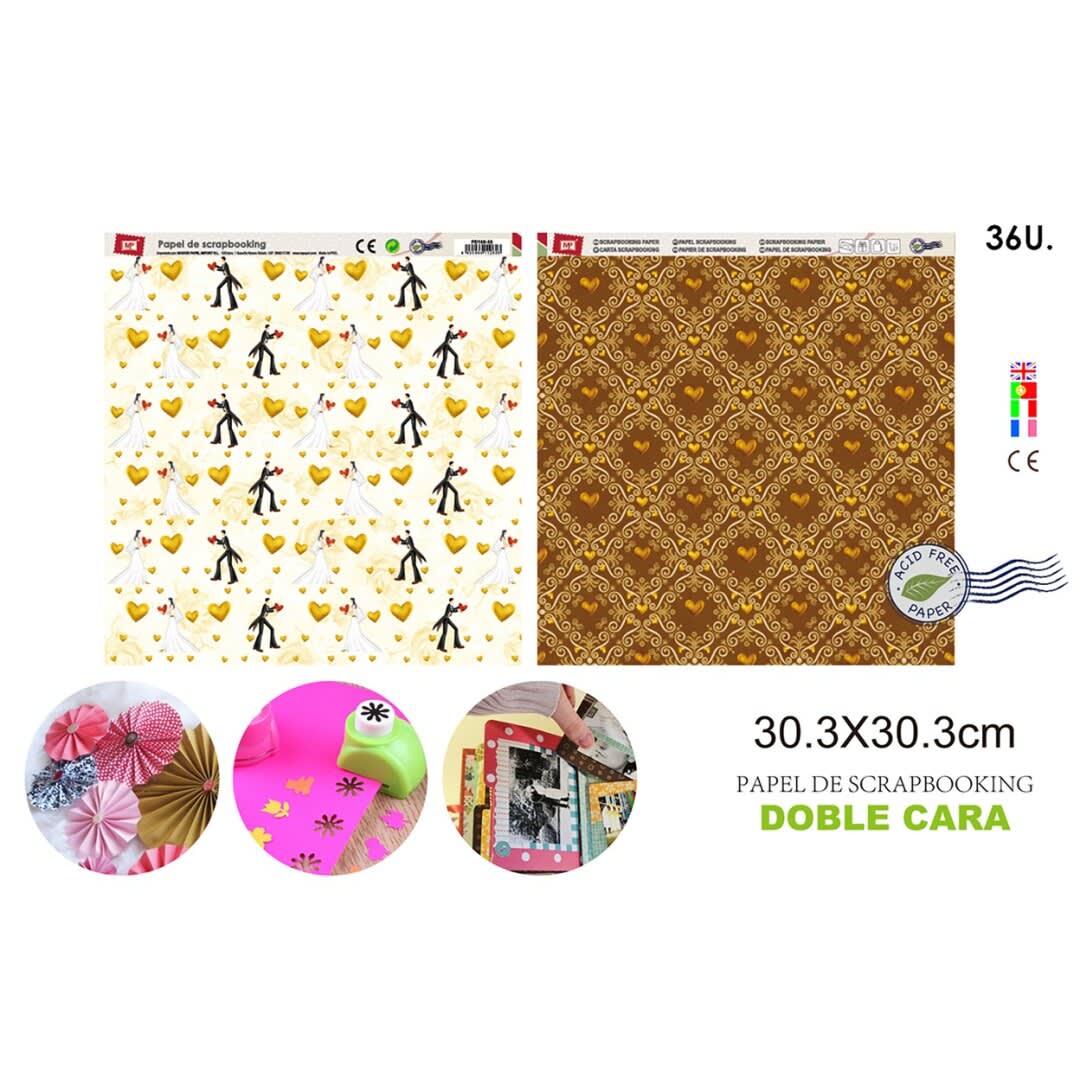 Papel De Scrapbooking Doble Cara Diseño Bodas 30.3X30.3Cmdo1