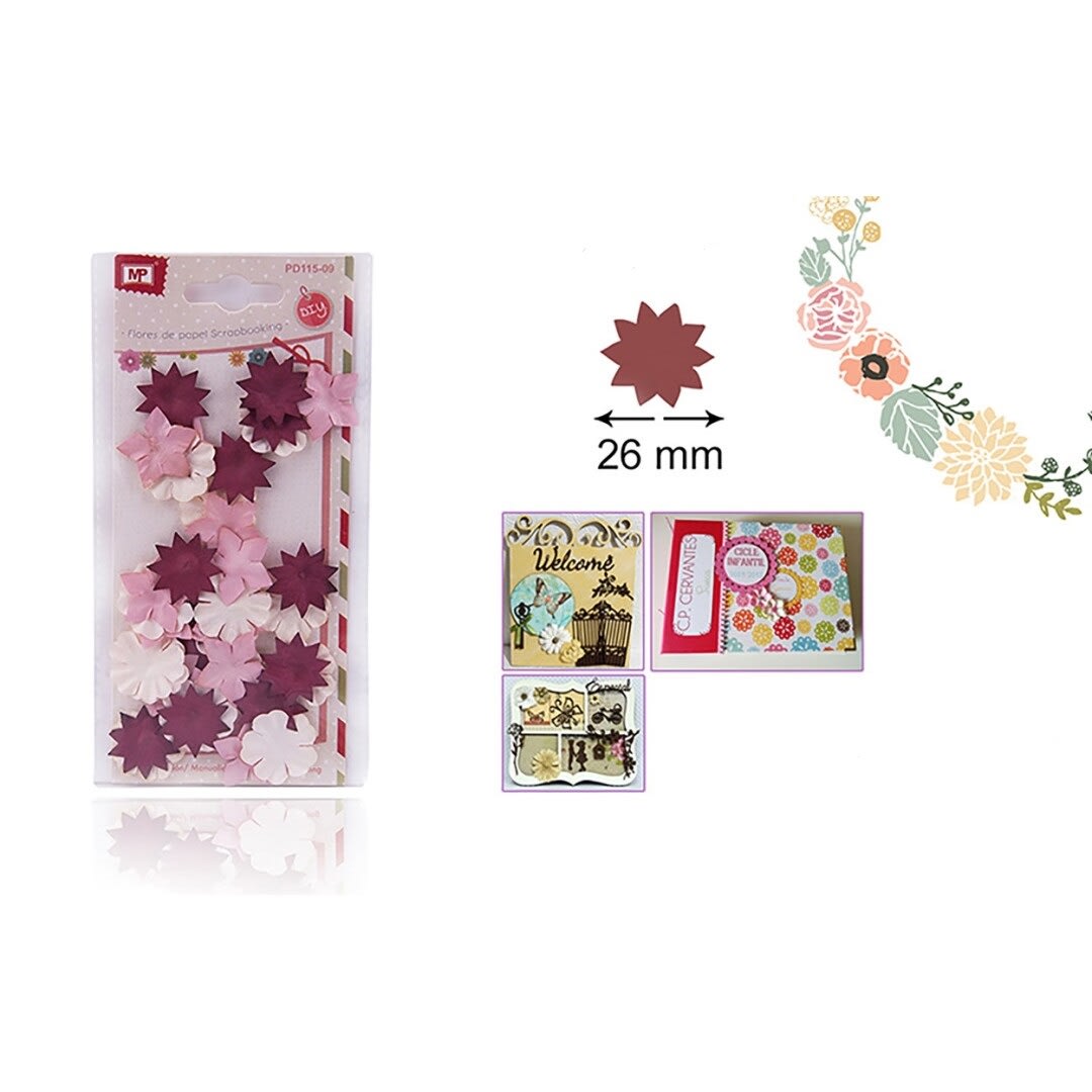 Blister De Flores De Papel 2cm X 38Uds Color Variado3