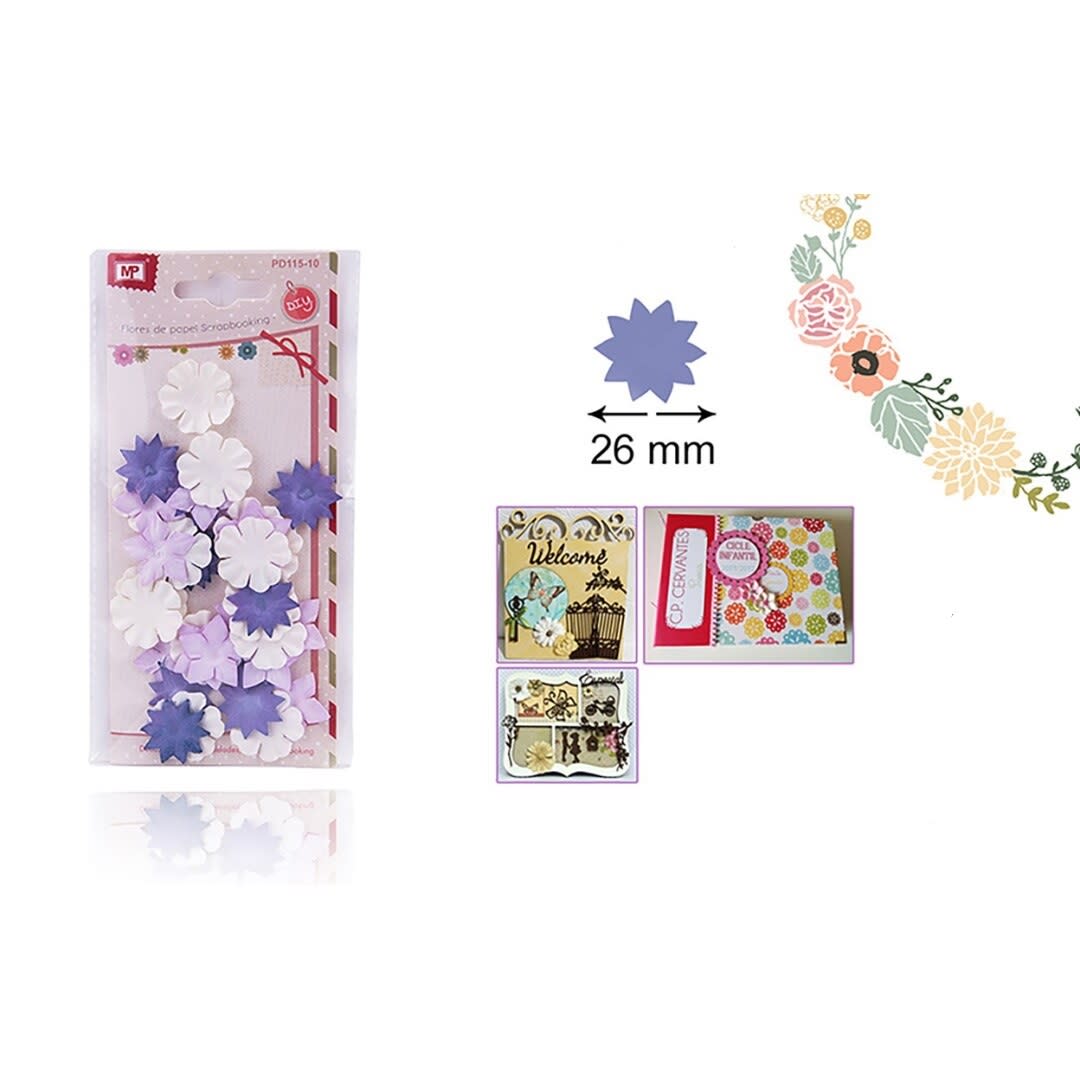 Blister De Flores De Papel 2cm X 38Uds Color Variado2