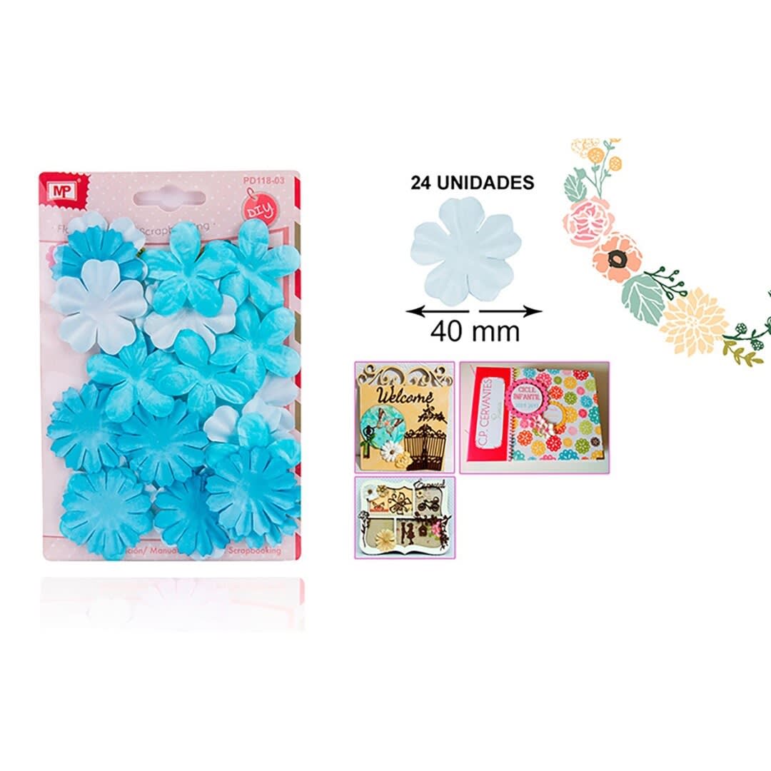 Blister De Flores De Papel 4.5cm X 24Uds Color Rosado1