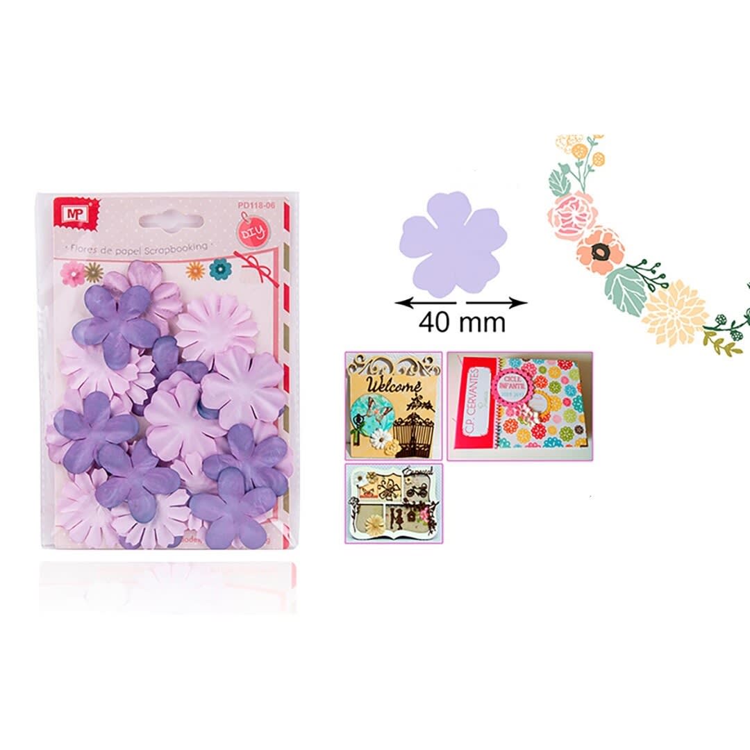 Blister De Flores De Papel 4.5cm X 24Uds Color Carmeci1