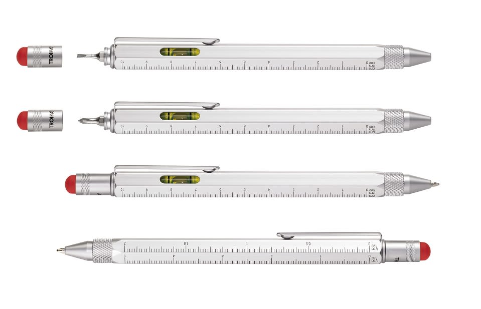 Boligrafo Troika Construcción multifuncional  Original Plata/Rojo4