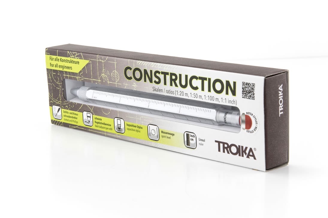 Boligrafo Troika Construcción multifuncional  Original Plata/Rojo2