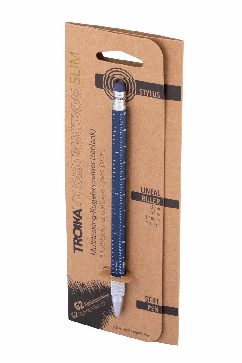 Boligrafo Troika Construcccion multifuncional Slim azul1