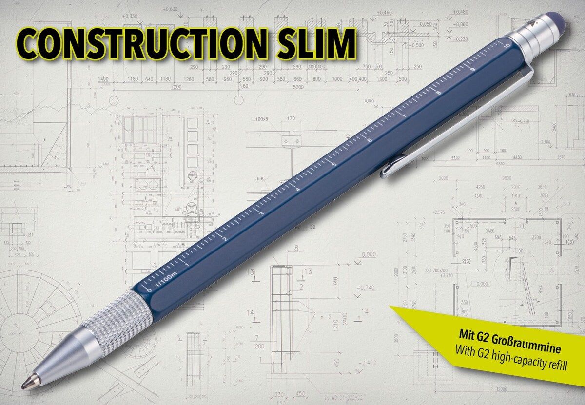 Boligrafo Troika Construcccion multifuncional Slim azul2