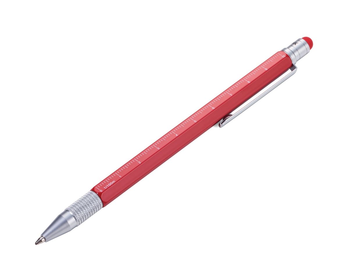 Boligrafo Troika Construcccion multifuncional  Slim rojo1