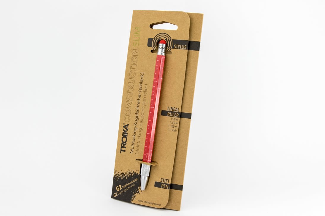 Boligrafo Troika Construcccion multifuncional  Slim rojo4