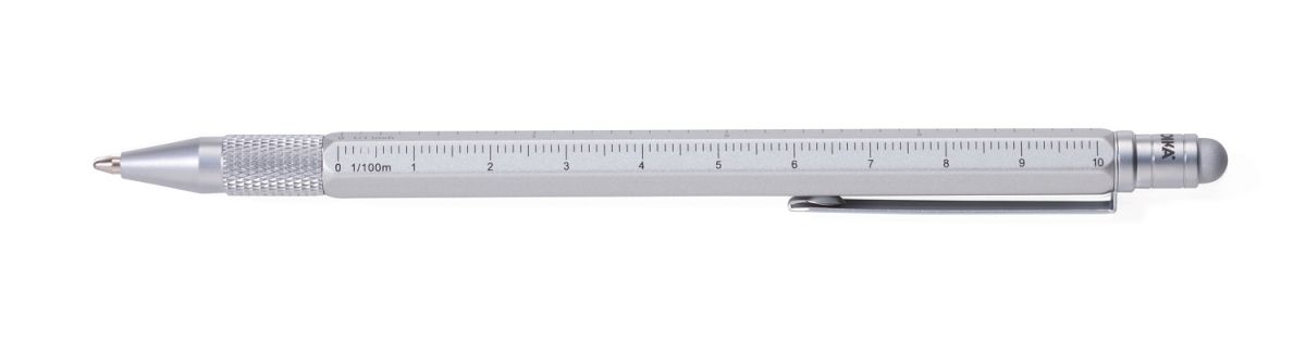 Boligrafo Troika Construcccion multifuncional  Slim Plateado3