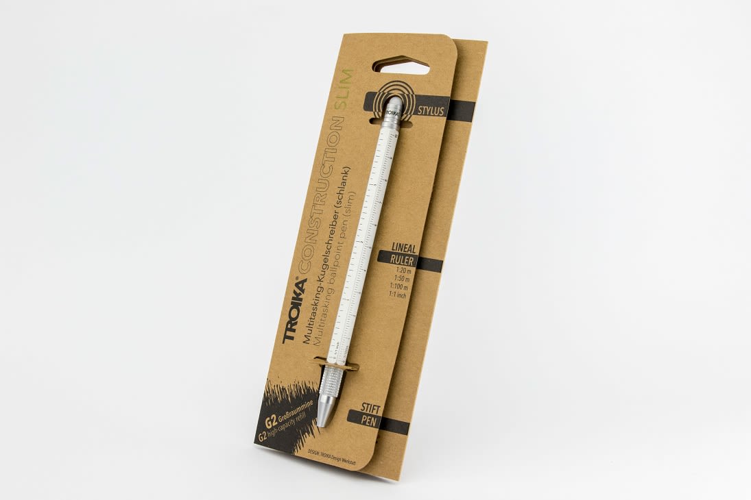 Boligrafo Troika Construcccion multifuncional  Slim Plateado4