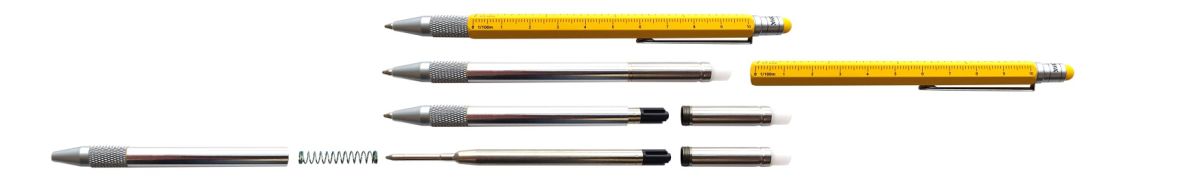 Boligrafo Troika Construcccion multifuncional  Slim amarillo4