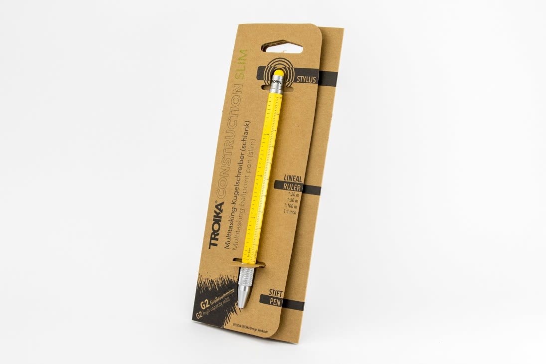 Boligrafo Troika Construcccion multifuncional  Slim amarillo3