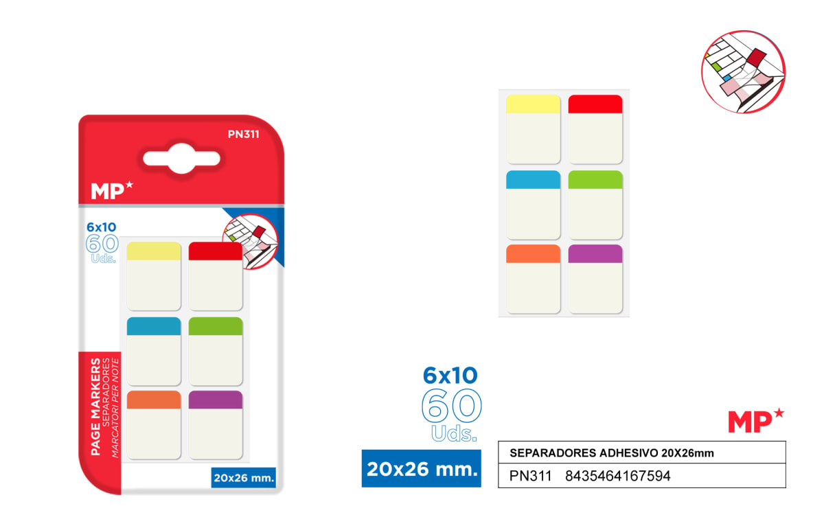 Blister De Posit 6x10Uds /20X26mm Color Variado2