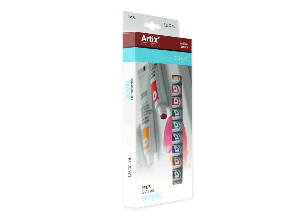 Set De Acrilico X 12 Tubos X 12Ml Marca Artix Color Variado (MP)1