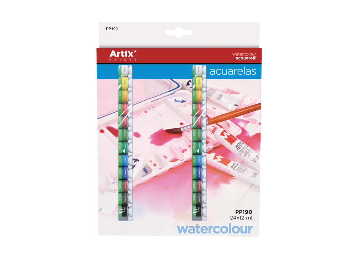 Set De Acuarela X 24 Tubos X 12Ml Marca Artix Color Variado (MP)1