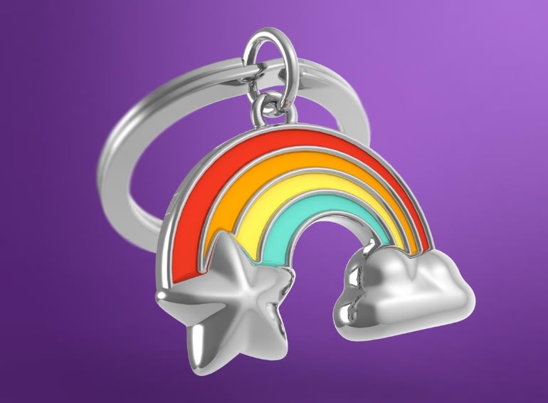 Llavero Metalmorphose Arcoíris, estrella y nube (MTM)2