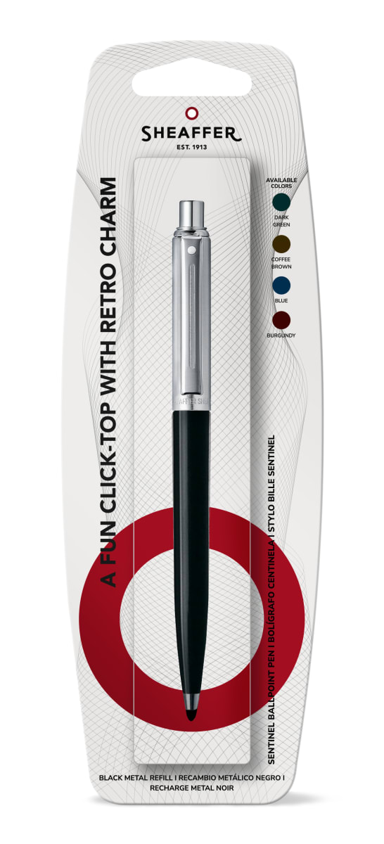 Bolígrafo Sheaffer Sentinel Negro / Cromo CT BLISTER